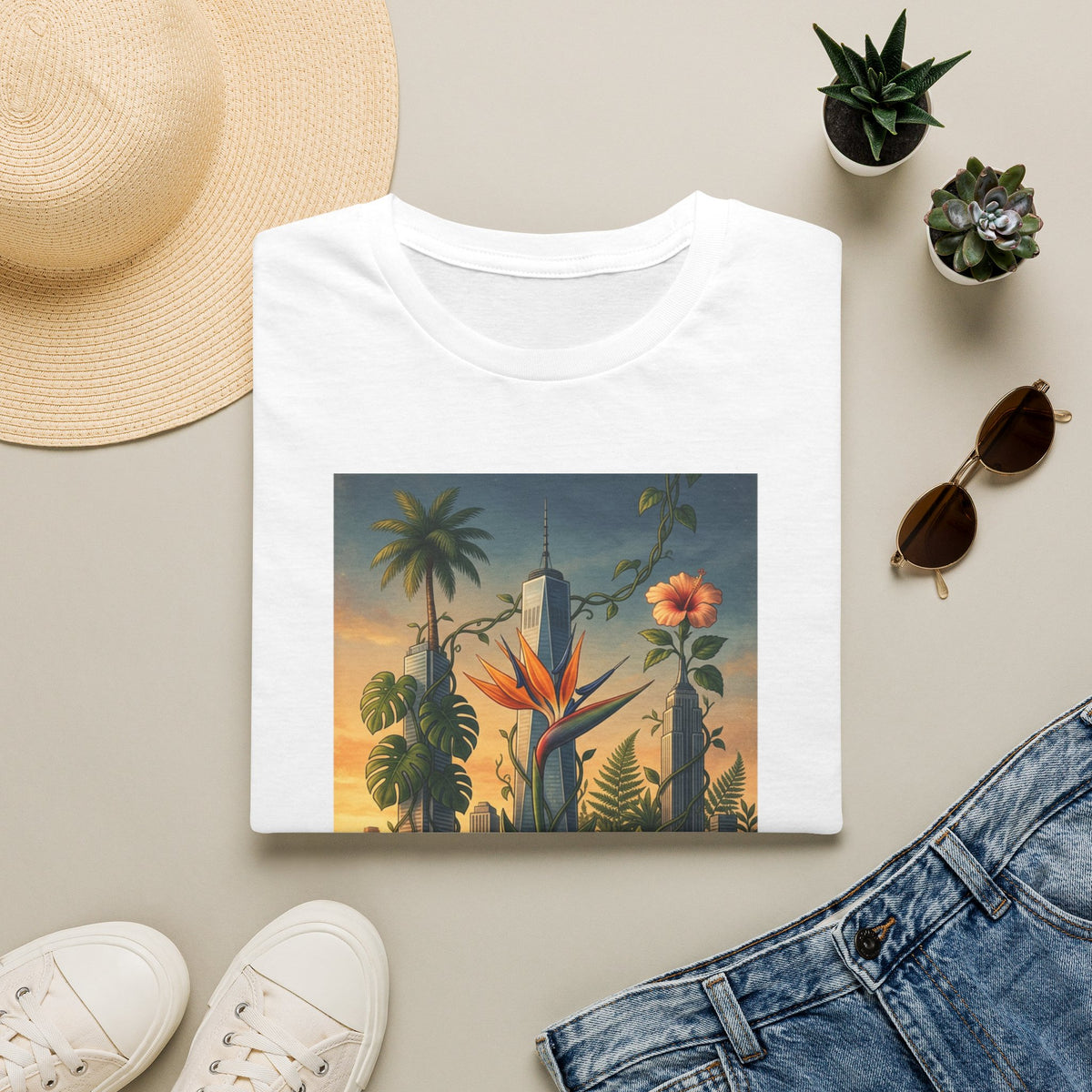 City Jungle T-Shirt — Tropical Botanical Skate-Inspired Tee