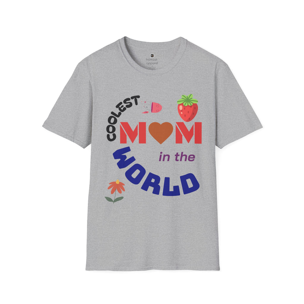 Coolest Mom in the World T-Shirt — Cute Strawberry Heart Mom Tee