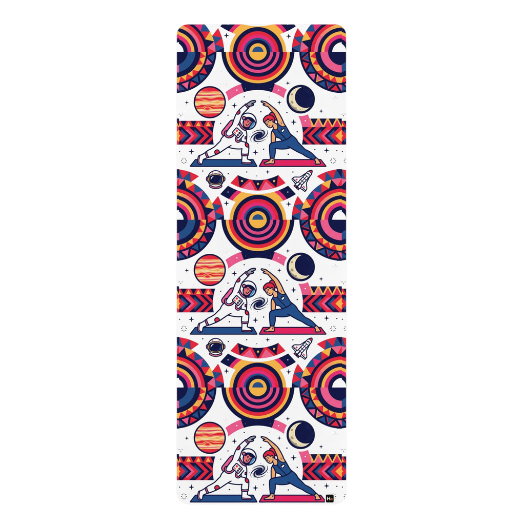 Cosmic Doga Rubber Yoga Mat — Astronaut Pose Patterned Non-Slip Mat