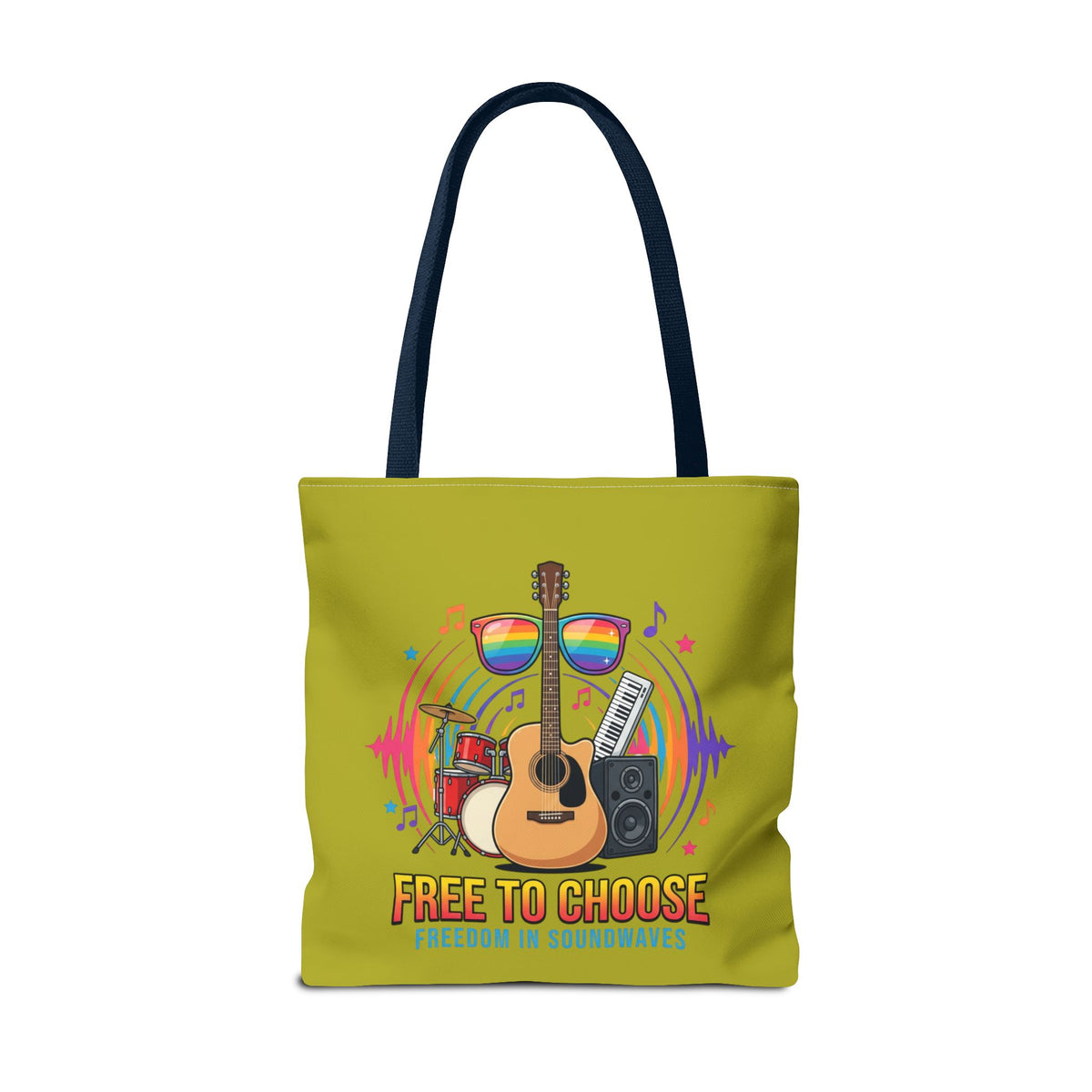 Tote Bag — "Free to Choose" Rainbow Music Pride Tote