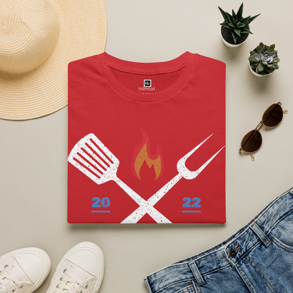 BBQ Team T-Shirt 2022 — Flame Logo Grilling Tee