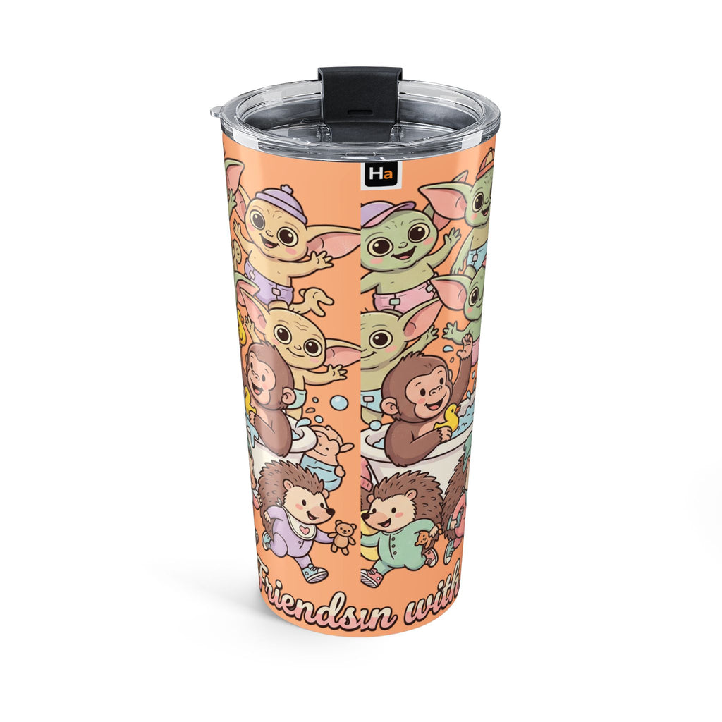 Cute Baby Alien & Animal Friends 20oz Travel Tumbler — 'Friends Fun' Insulated Cup