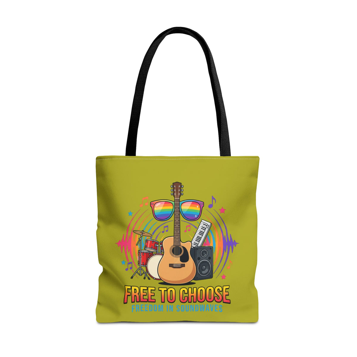 Tote Bag — "Free to Choose" Rainbow Music Pride Tote