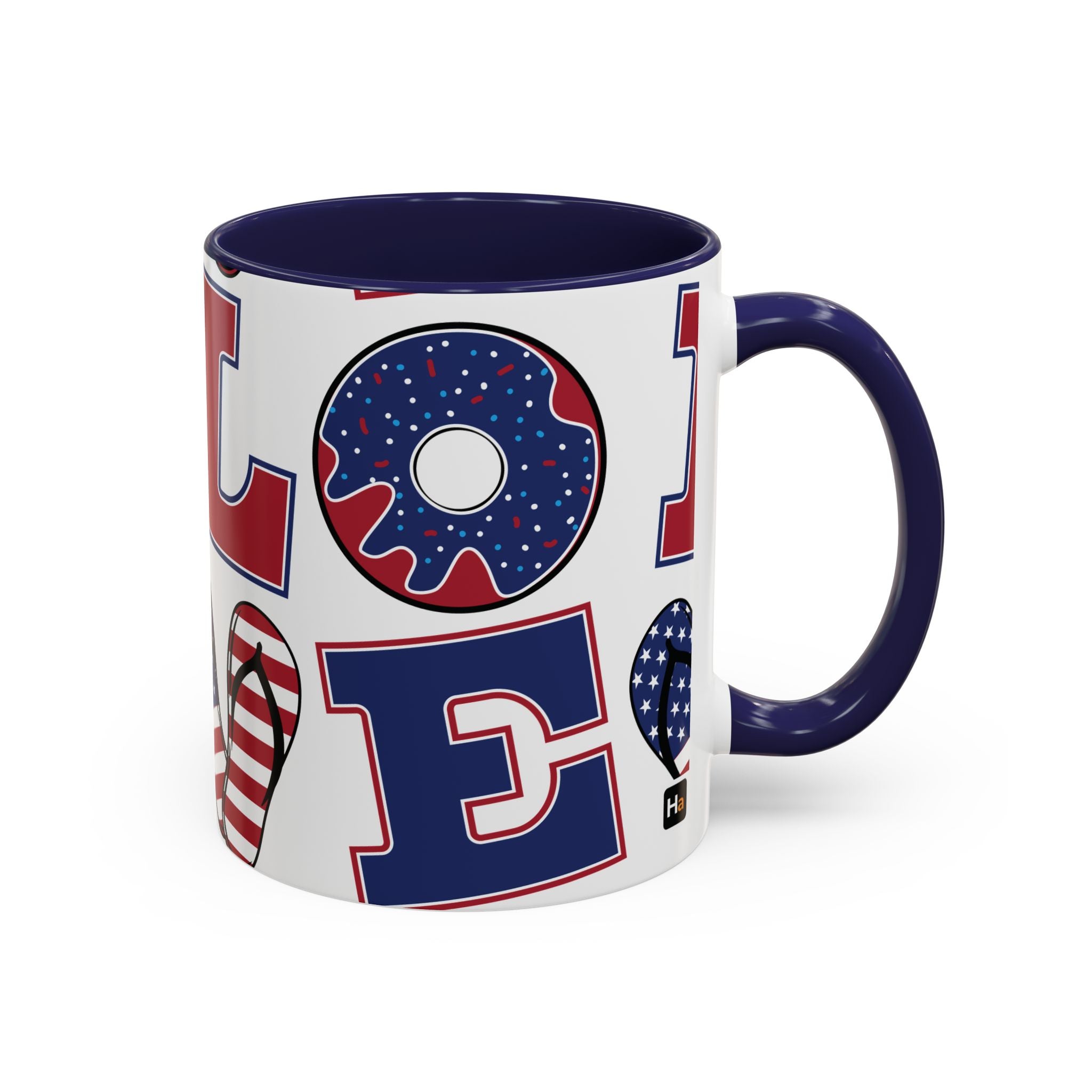 Patriotic Love Coffee Mug — 11/15oz Accent Americana Design