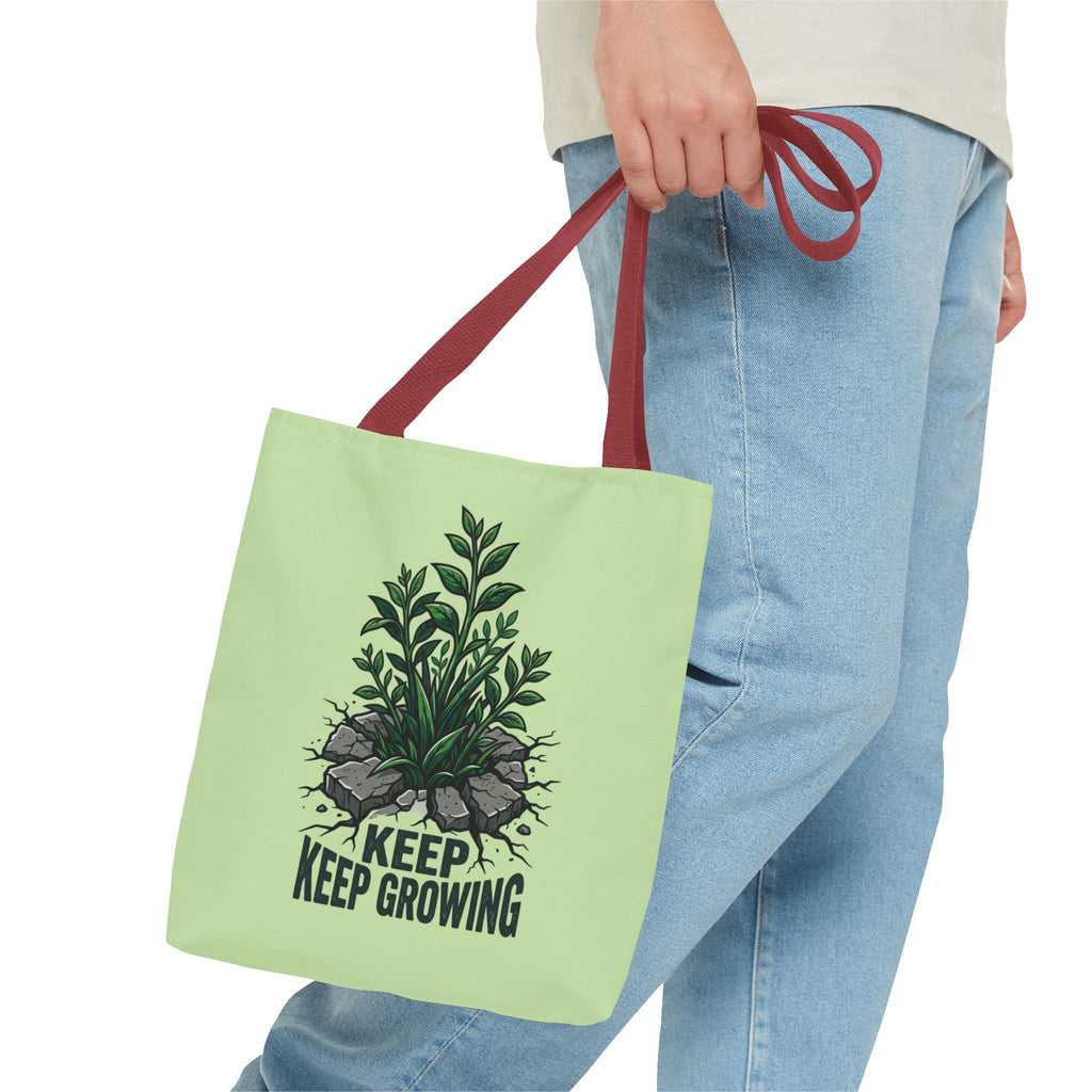 Keep Growing Plant Tote Bag — Inspirational Garden Canvas Tote