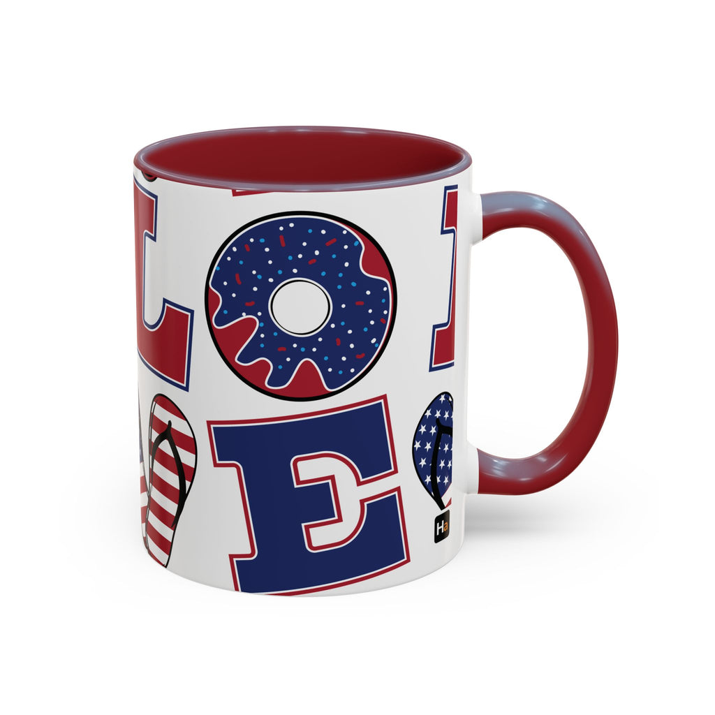 Patriotic Love Coffee Mug — 11/15oz Accent Americana Design