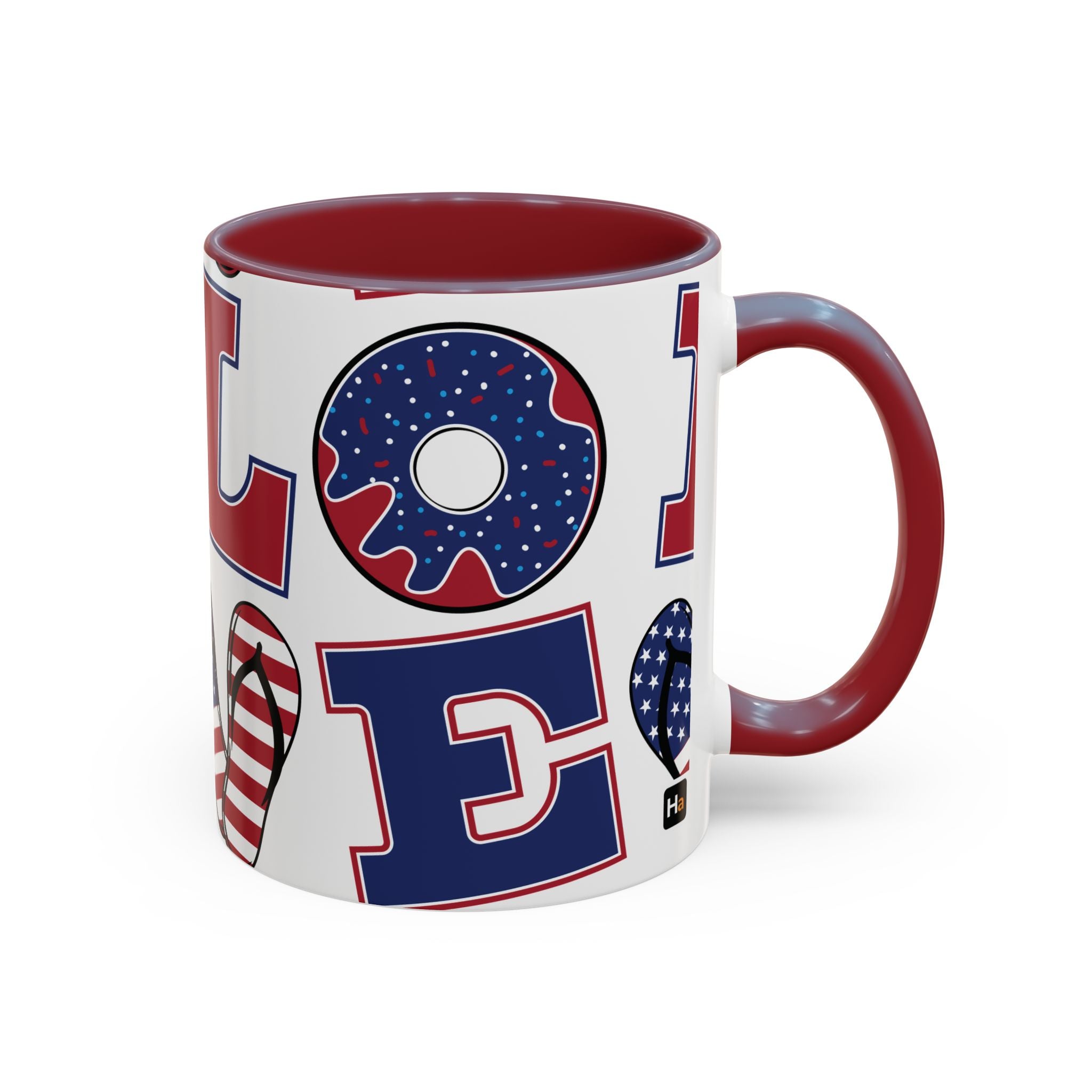 Patriotic Love Coffee Mug — 11/15oz Accent Americana Design