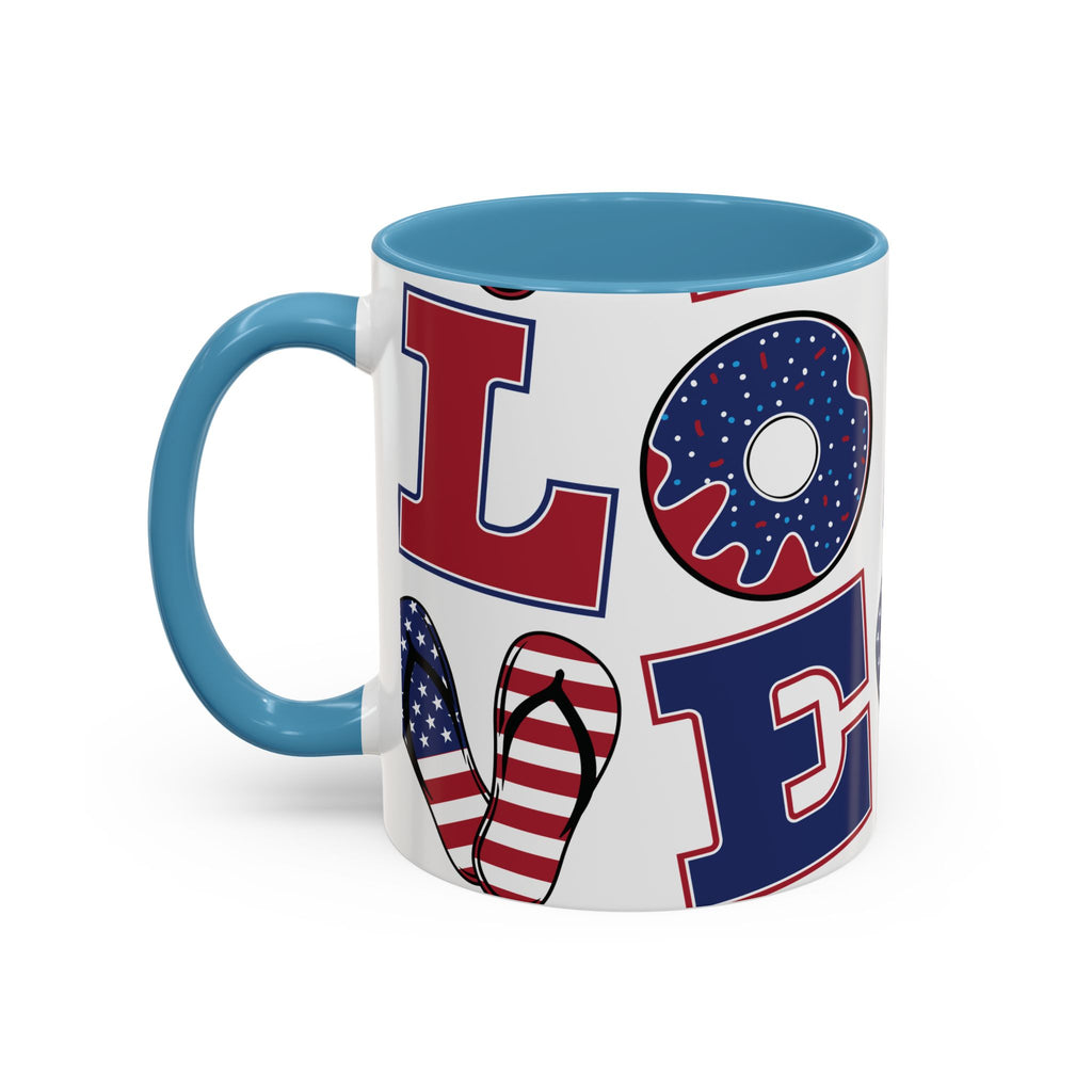 Patriotic Love Coffee Mug — 11/15oz Accent Americana Design