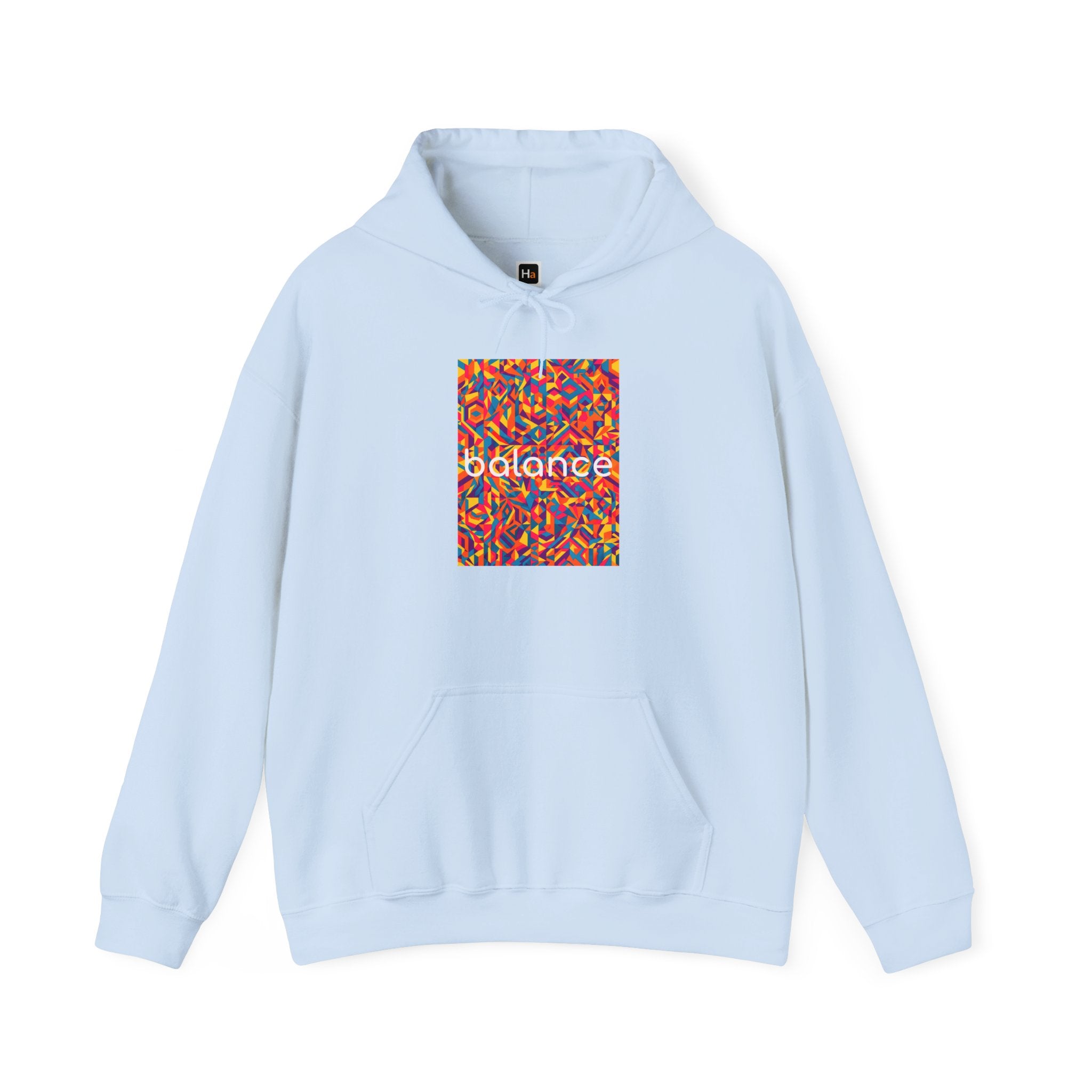 Balance Color Splash Hoodie — Abstract Multicolor Graphic Sweatshirt