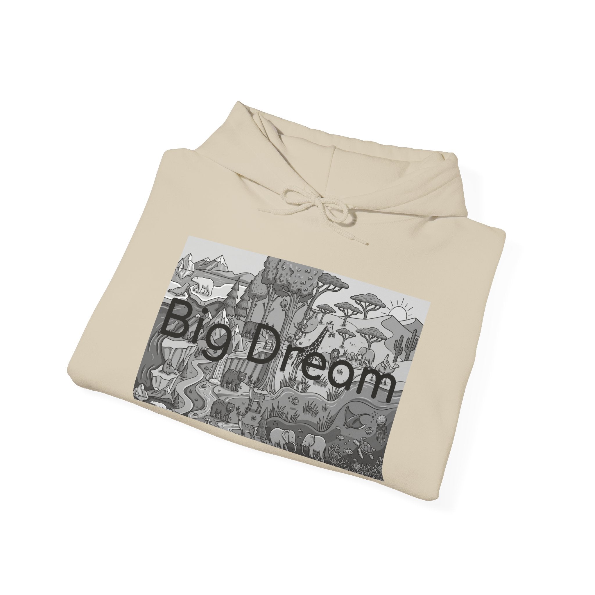 Hoodie — 'Big Dream' Graphic Hoodie with Whimsical Collage Design