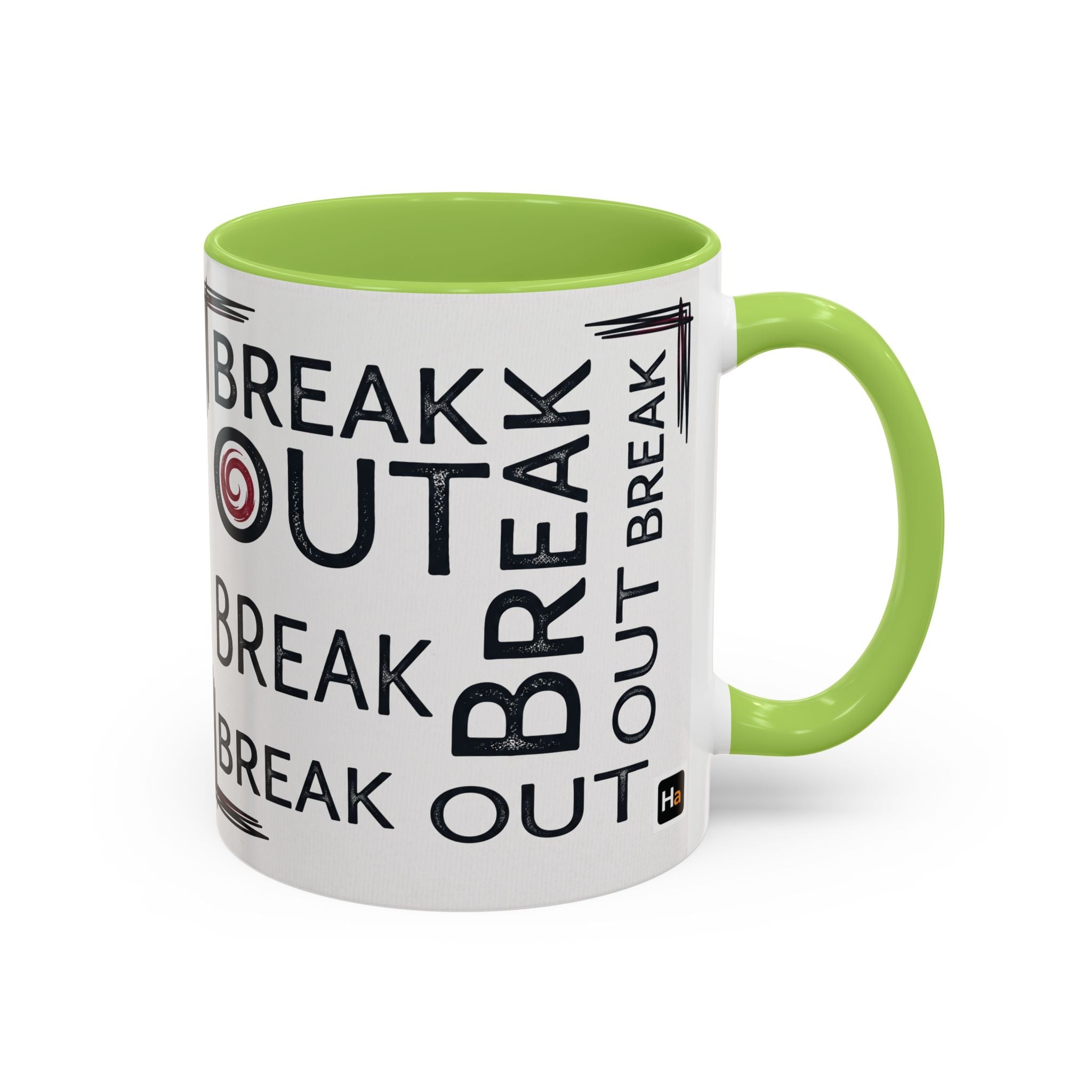 Break Out Accent Coffee Mug – Motivational Phrase Ceramic Coffee Cup (11/15oz)
