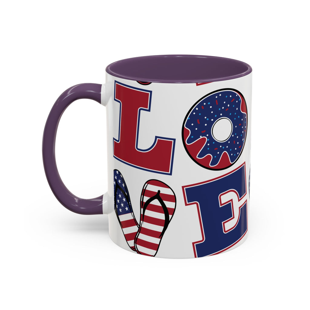 Patriotic Love Coffee Mug — 11/15oz Accent Americana Design