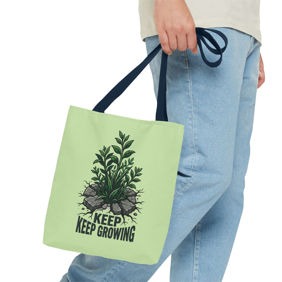 Keep Growing Plant Tote Bag — Inspirational Garden Canvas Tote