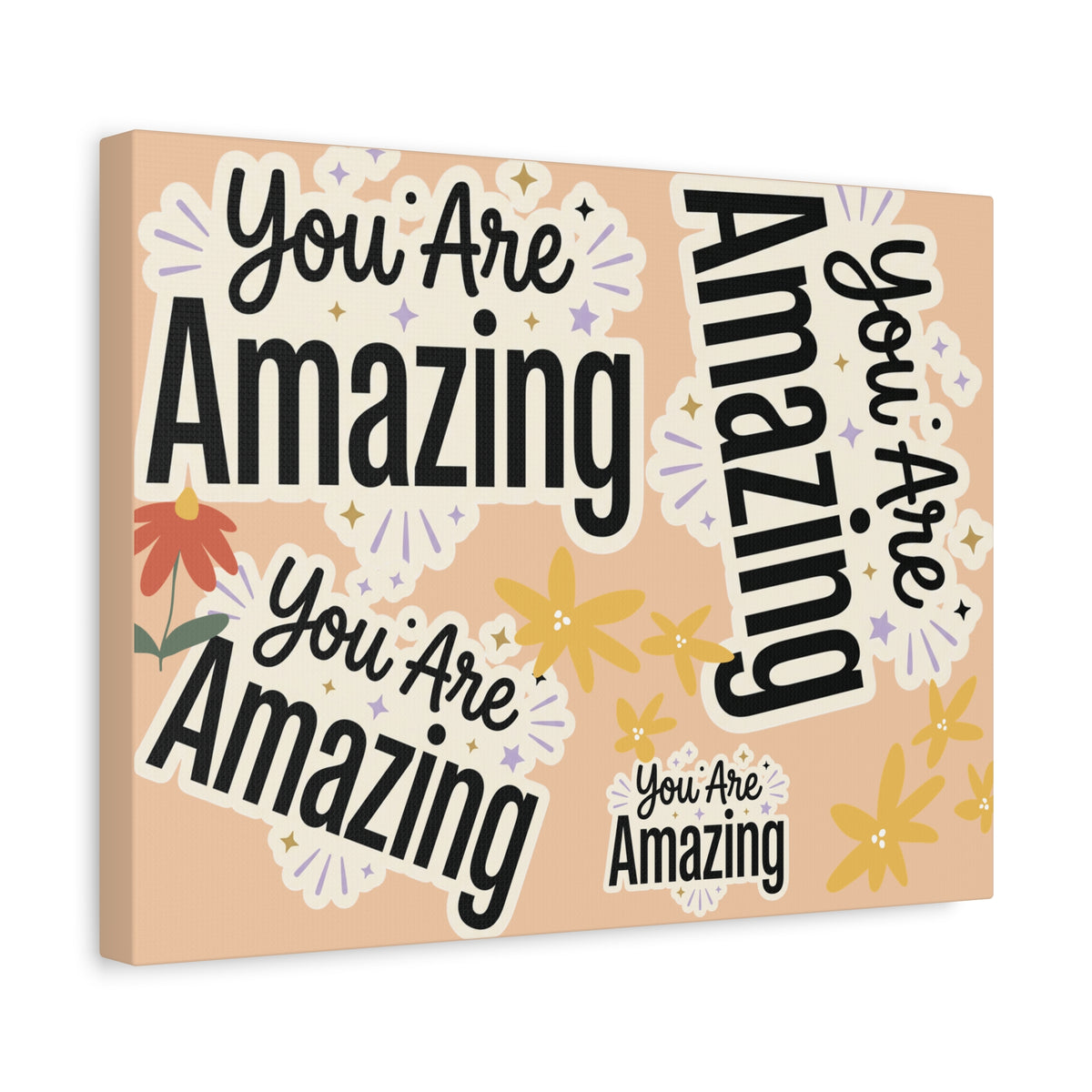 You Are Amazing Canvas Wall Art — Inspirational Stretched Matte Print