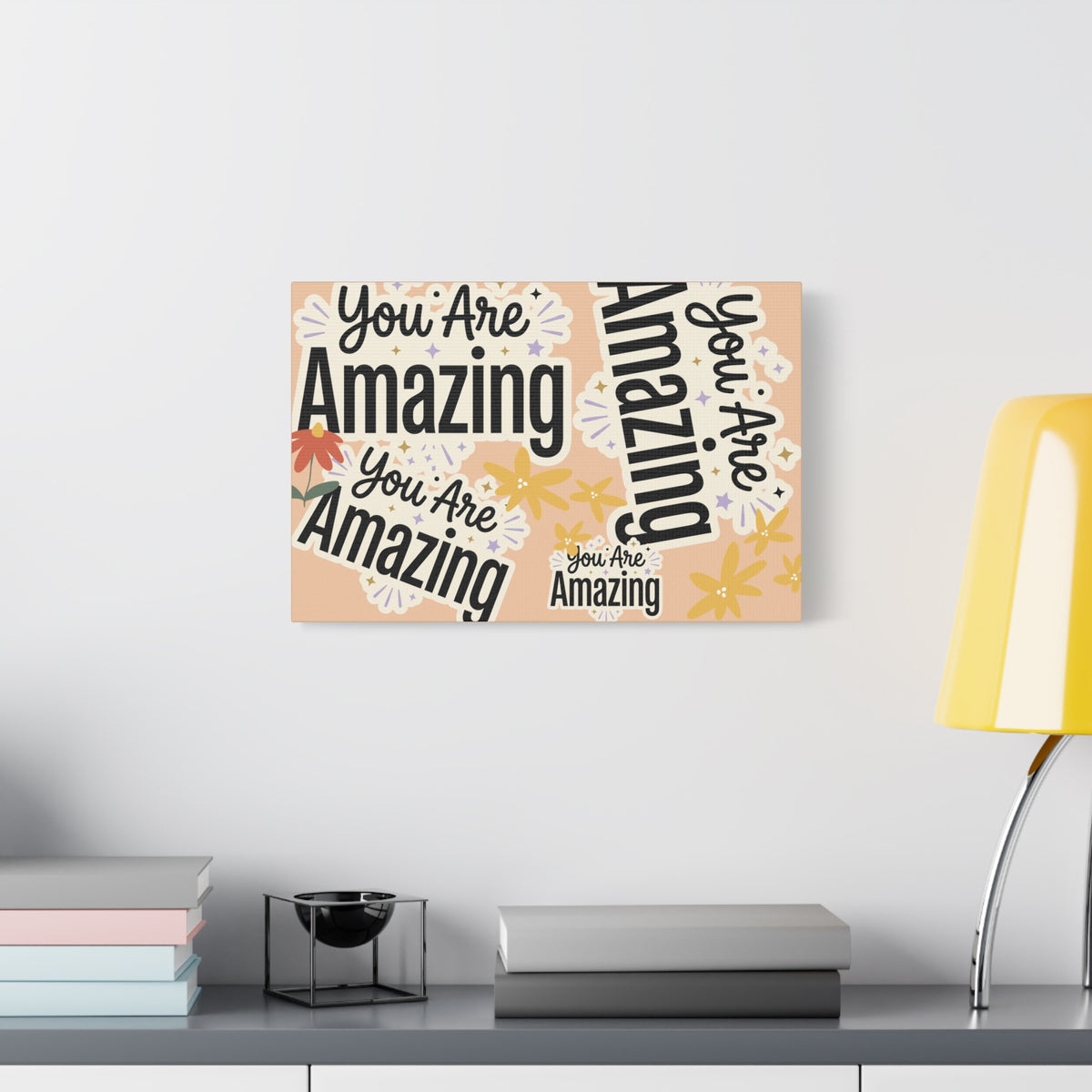 You Are Amazing Canvas Wall Art — Inspirational Stretched Matte Print