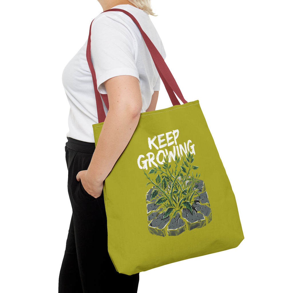 Tote Bag - Resilient Sprout Botanical Tote (Plant Growing Through Rock)