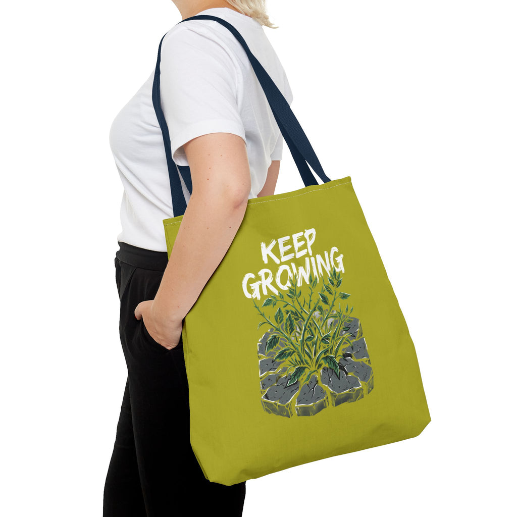 Tote Bag - Resilient Sprout Botanical Tote (Plant Growing Through Rock)