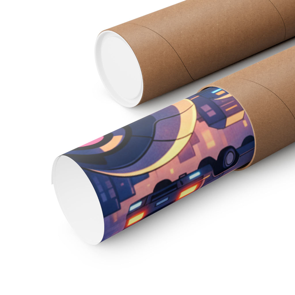 Cyber Sunset Poster 2 — Retro Futuristic Soldier Matte Vertical Print