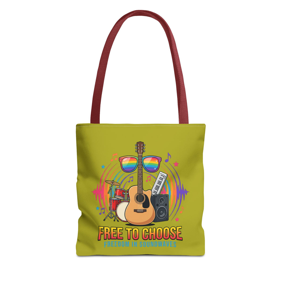 Tote Bag — "Free to Choose" Rainbow Music Pride Tote