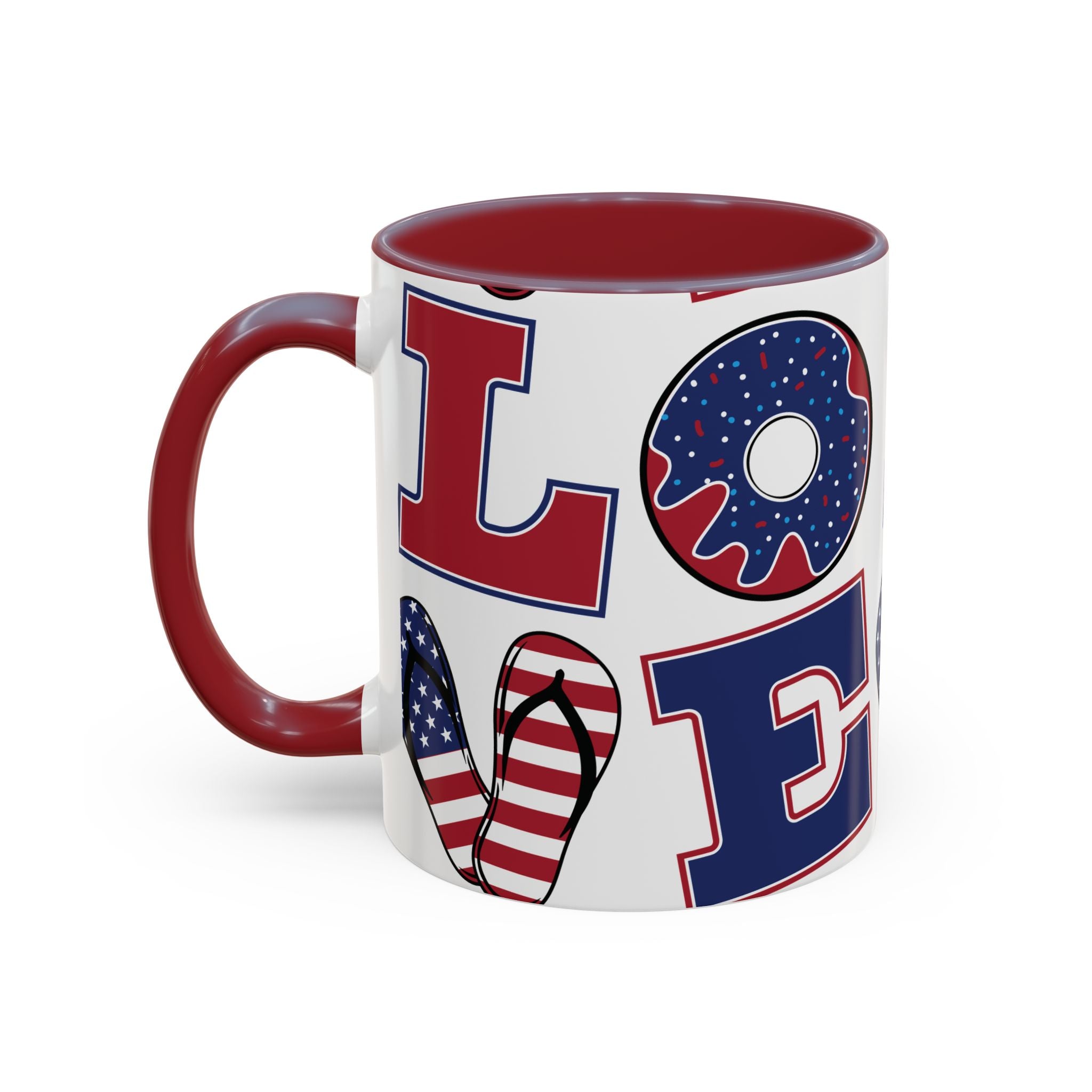 Patriotic Love Coffee Mug — 11/15oz Accent Americana Design