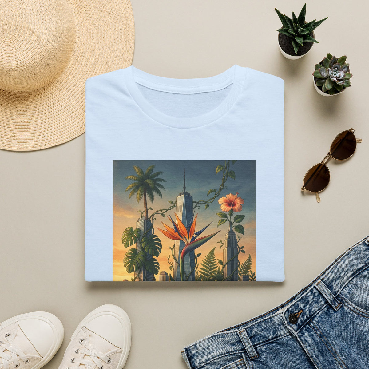 City Jungle T-Shirt — Tropical Botanical Skate-Inspired Tee