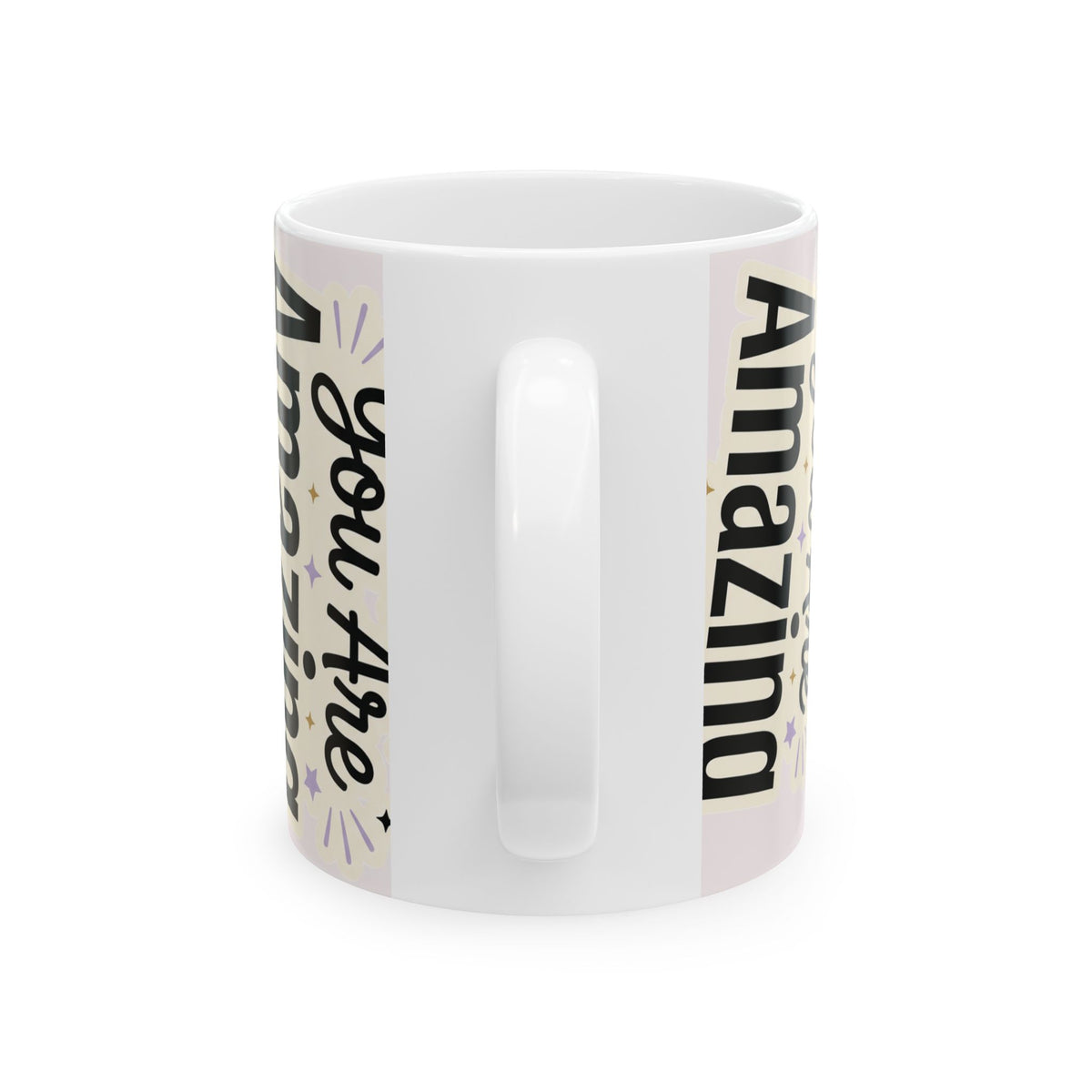 Inspirational Ceramic Mug - "You Are Amazing" Floral Coffee Cup (11oz, 15oz)