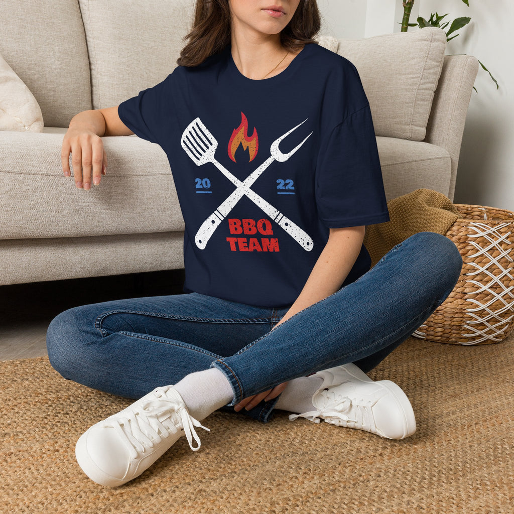 BBQ Team T‑Shirt — 2022 Flame Graphic Grill Crew Tee