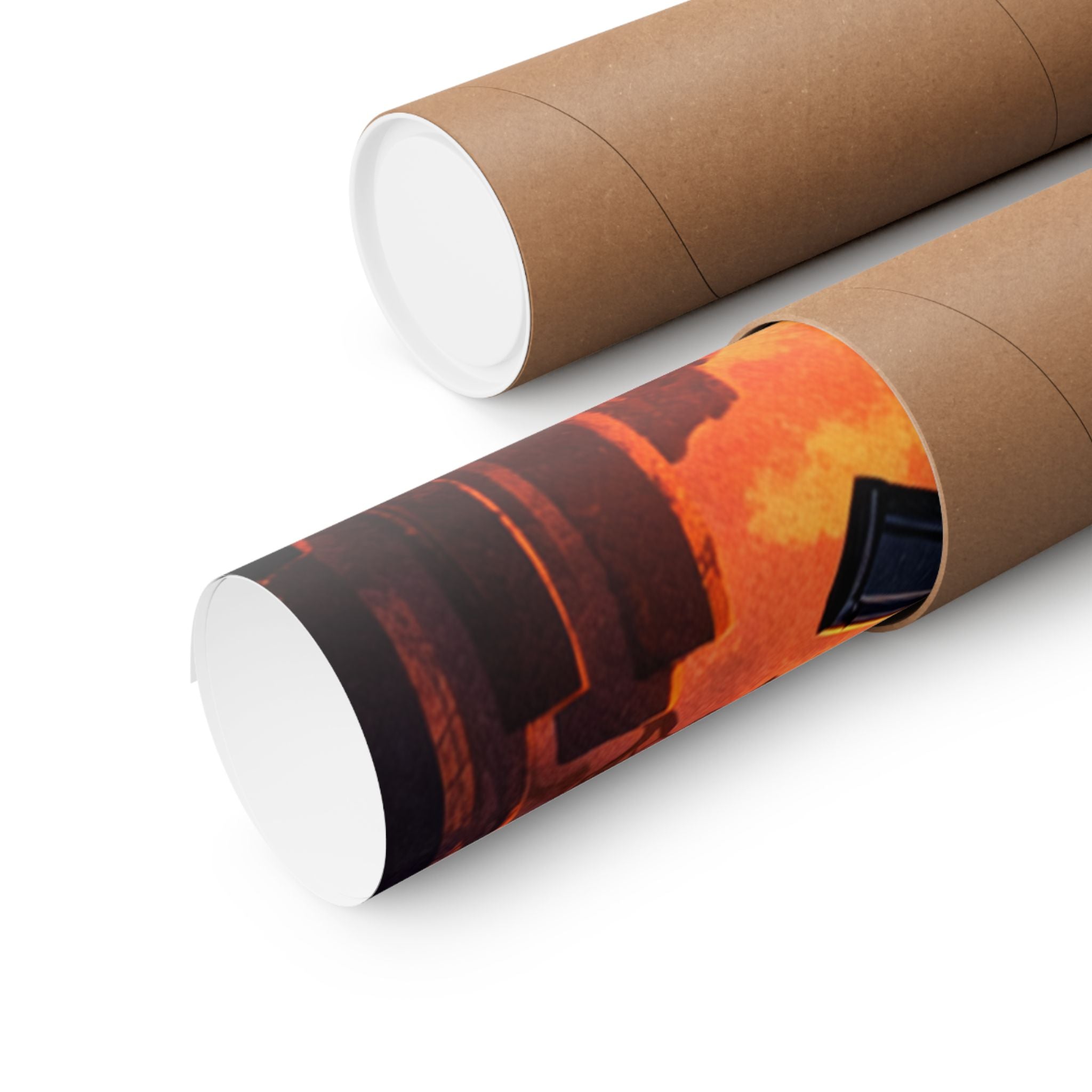 Cyber Sunset Poster — Retro Futuristic Soldier Matte Vertical Print