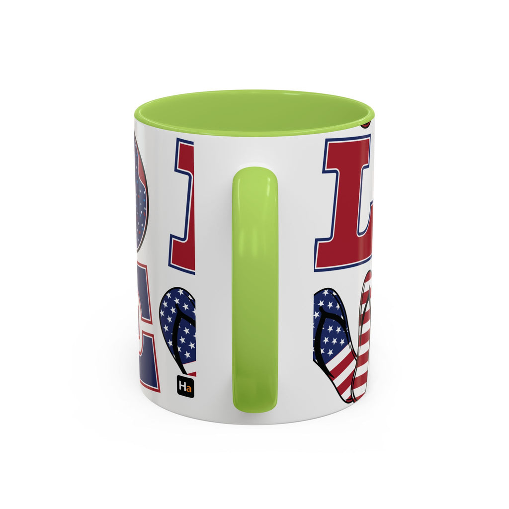 Patriotic Love Coffee Mug — 11/15oz Accent Americana Design