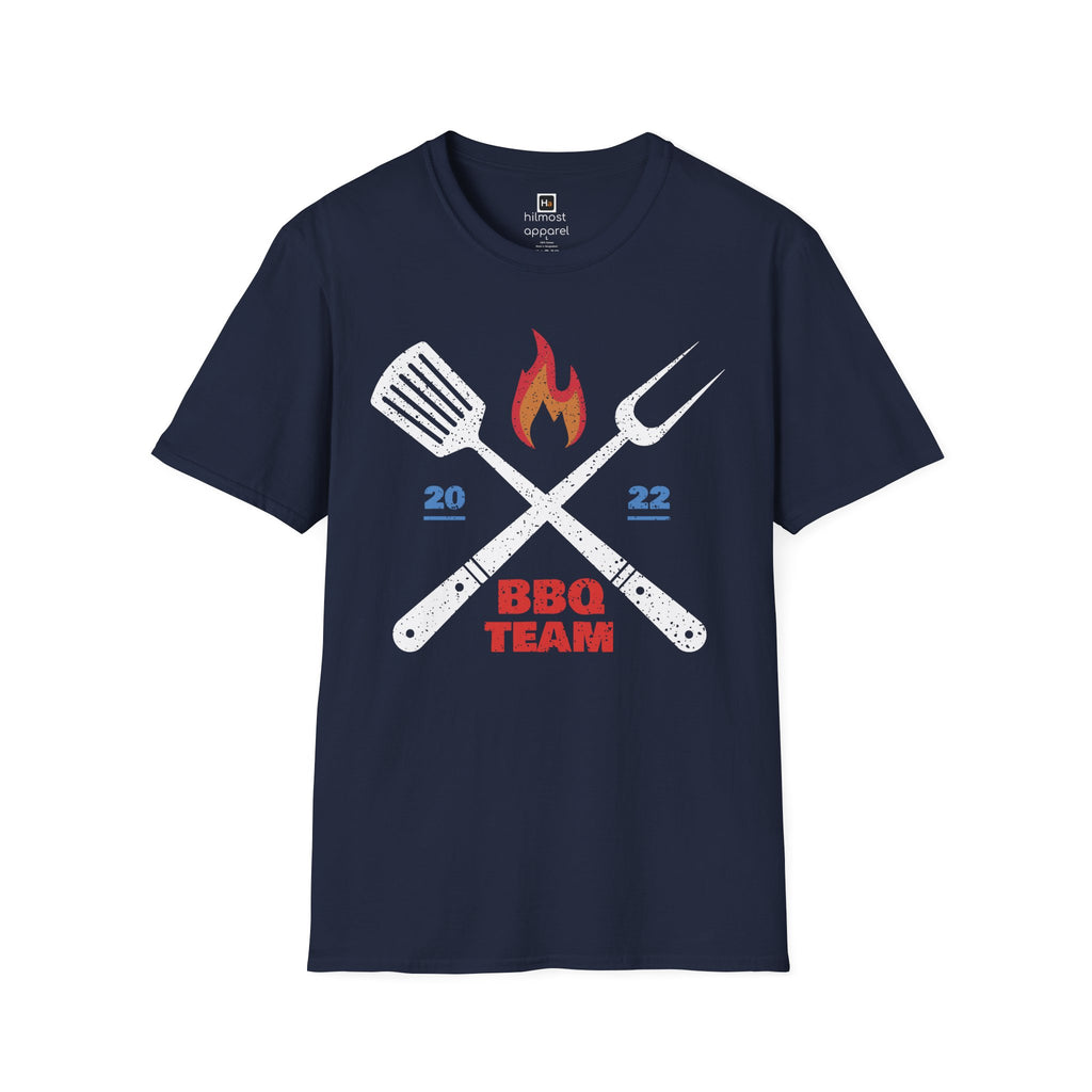 BBQ Team T‑Shirt — 2022 Flame Graphic Grill Crew Tee