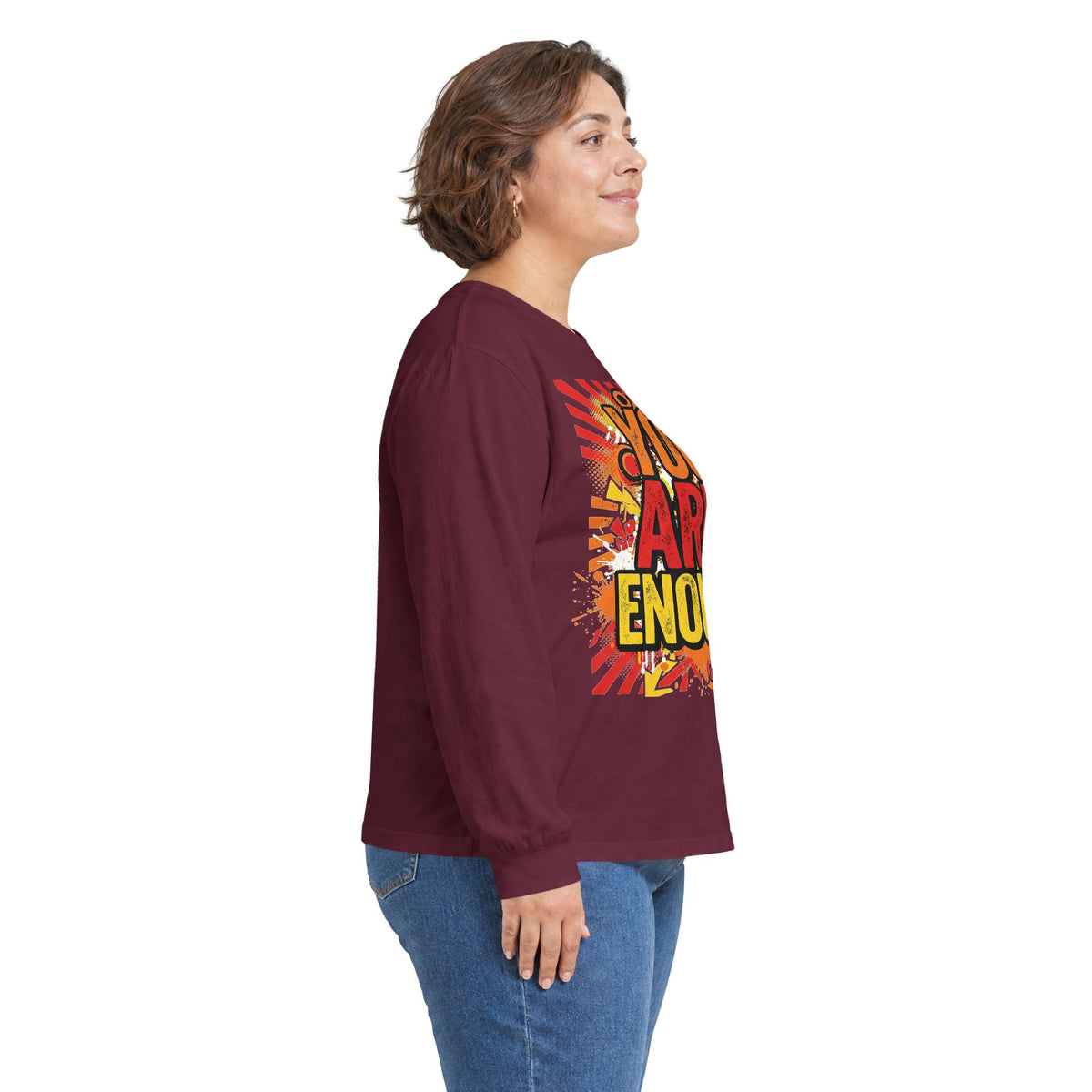 Long Sleeve Tee — "You Are Enough" Positive Affirmation Shirt
