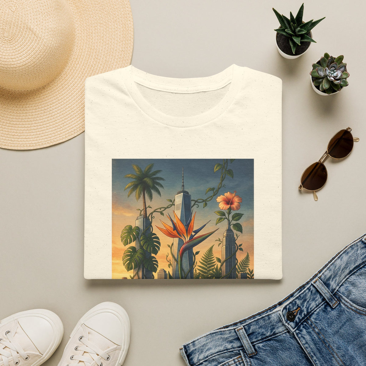 City Jungle T-Shirt — Tropical Botanical Skate-Inspired Tee