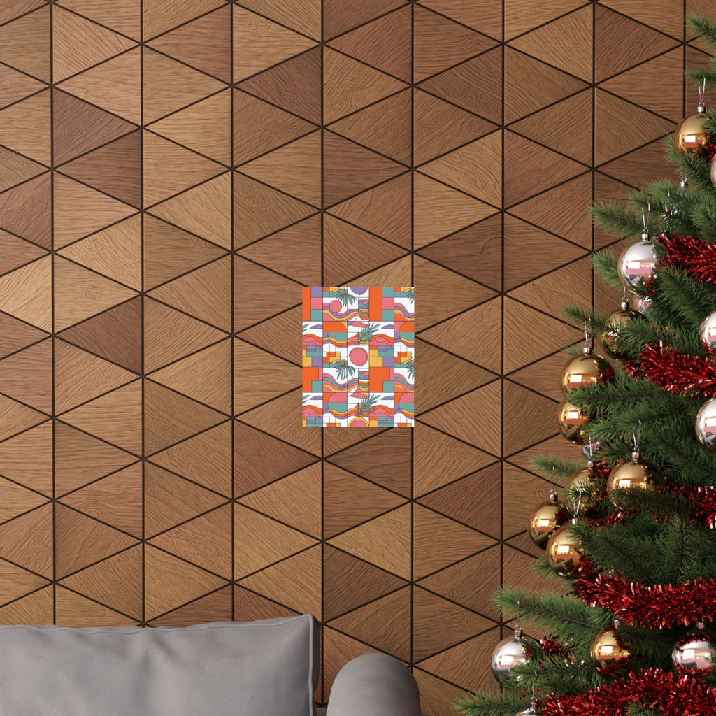 Retro Geometric Palm Art Poster