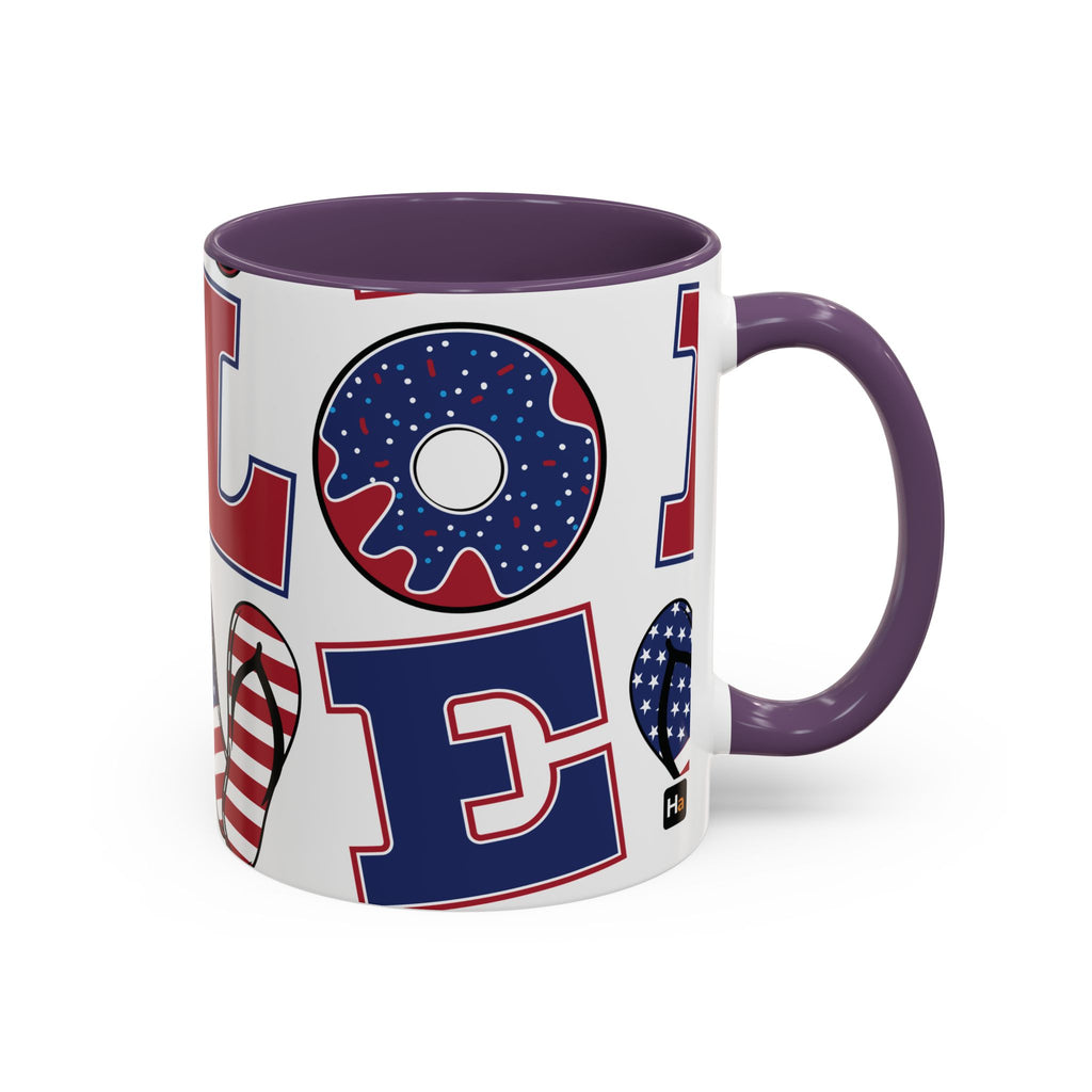 Patriotic Love Coffee Mug — 11/15oz Accent Americana Design