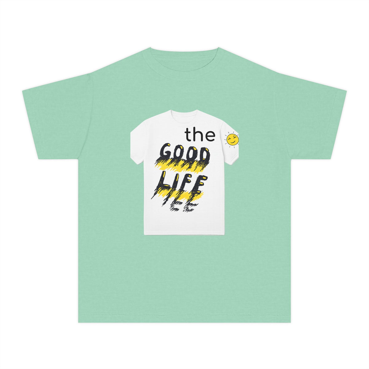 Youth Tee — "The Good Life" Smiley Graphic Kids T-Shirt