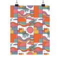 Retro Geometric Palm Art Poster