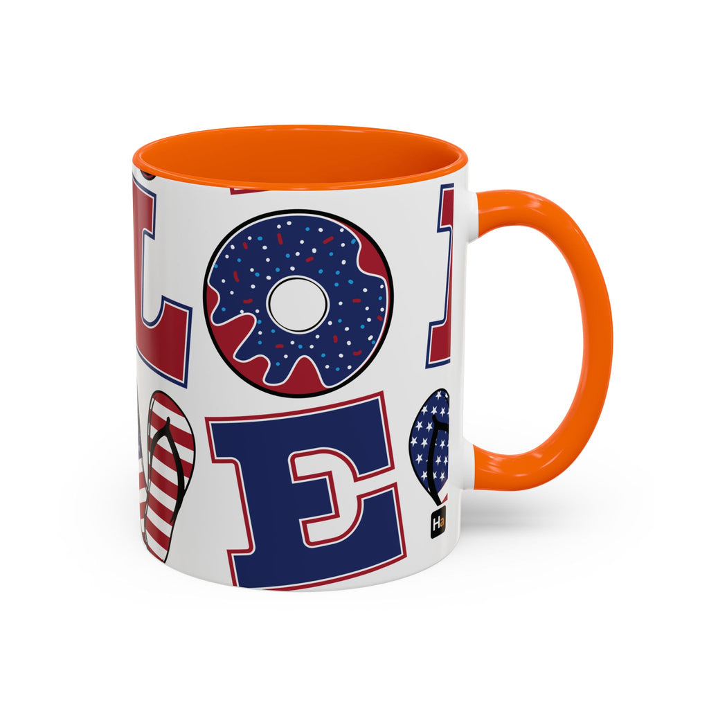 Patriotic Love Coffee Mug — 11/15oz Accent Americana Design