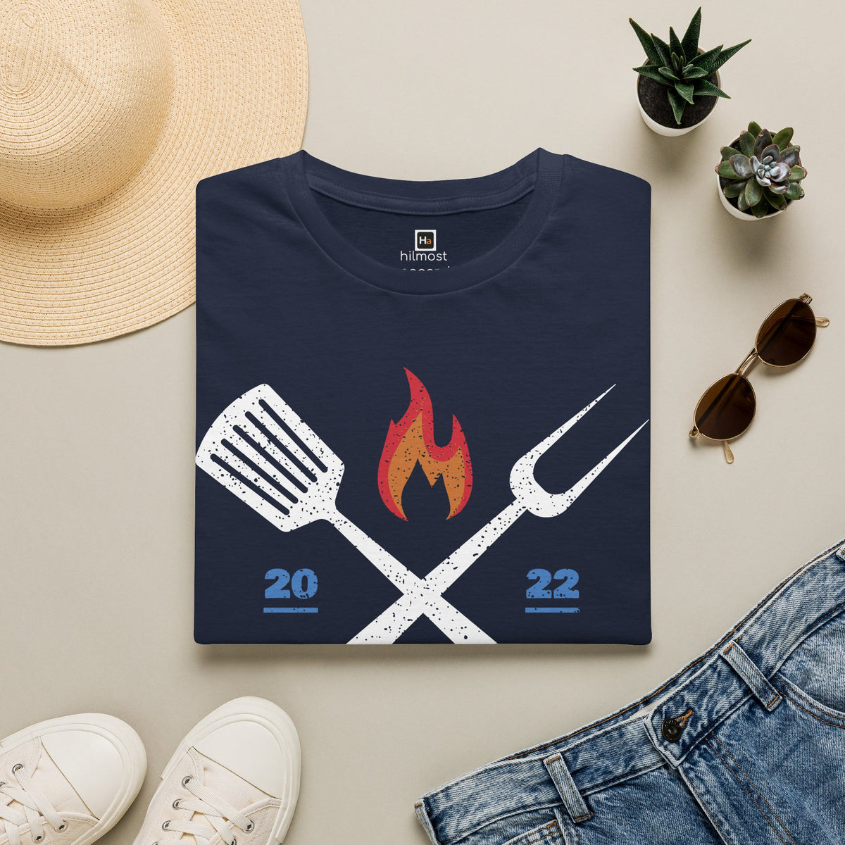 BBQ Team T-Shirt 2022 — Flame Logo Grilling Tee