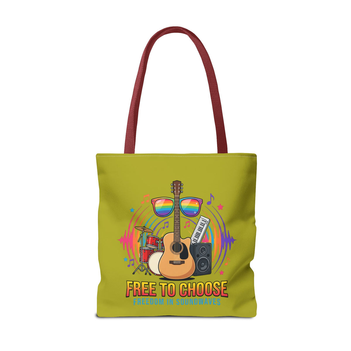 Tote Bag — "Free to Choose" Rainbow Music Pride Tote