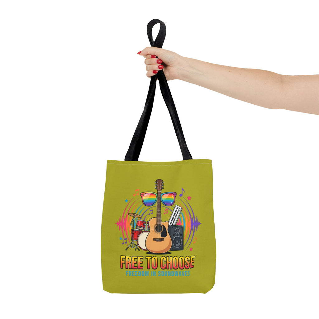 Tote Bag — "Free to Choose" Rainbow Music Pride Tote