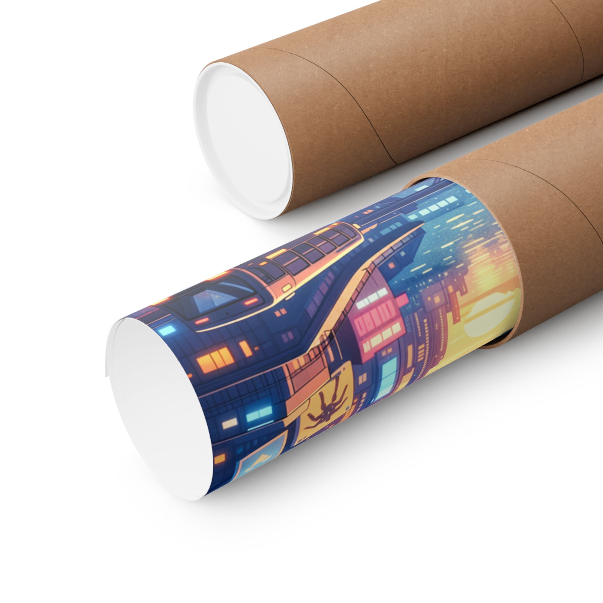 Cyber Sunset Poster 2 — Retro Futuristic Soldier Matte Vertical Print