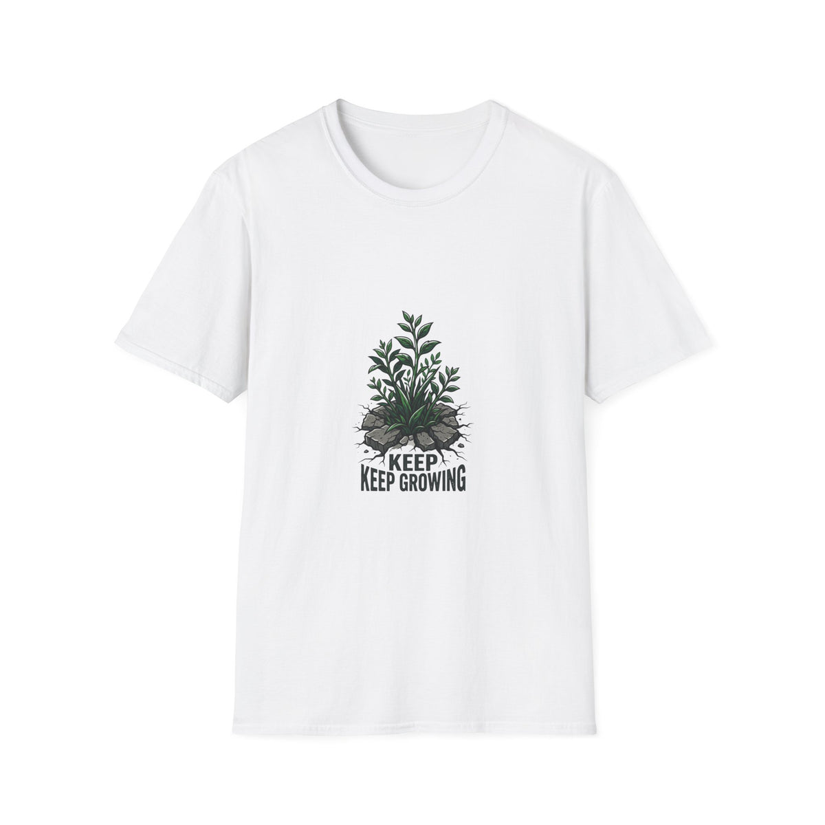 Keep Growing Plant T-Shirt — Minimal Botanical Graphic Tee for Plant Lovers