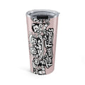 20oz Pink Tumbler — Furever Friends Ferret Cartoon Travel Cup