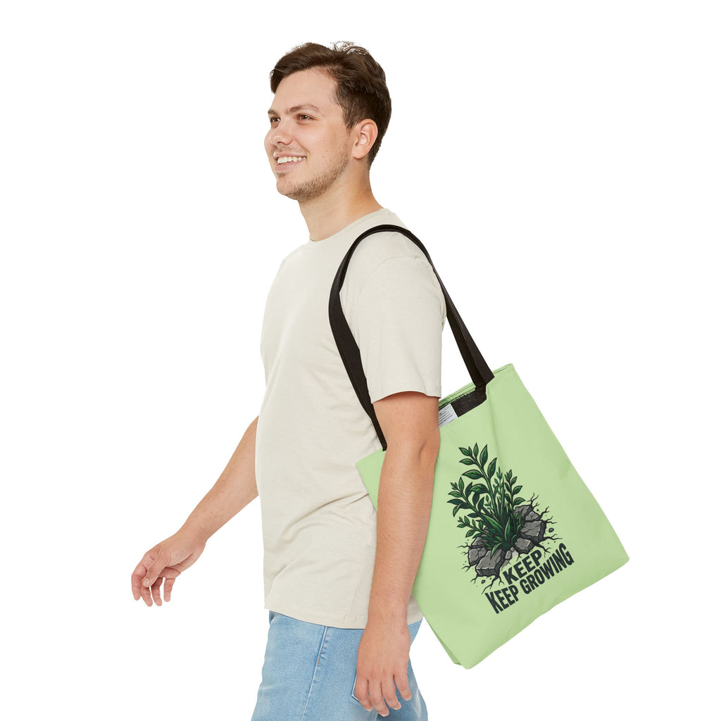 Keep Growing Plant Tote Bag — Inspirational Garden Canvas Tote