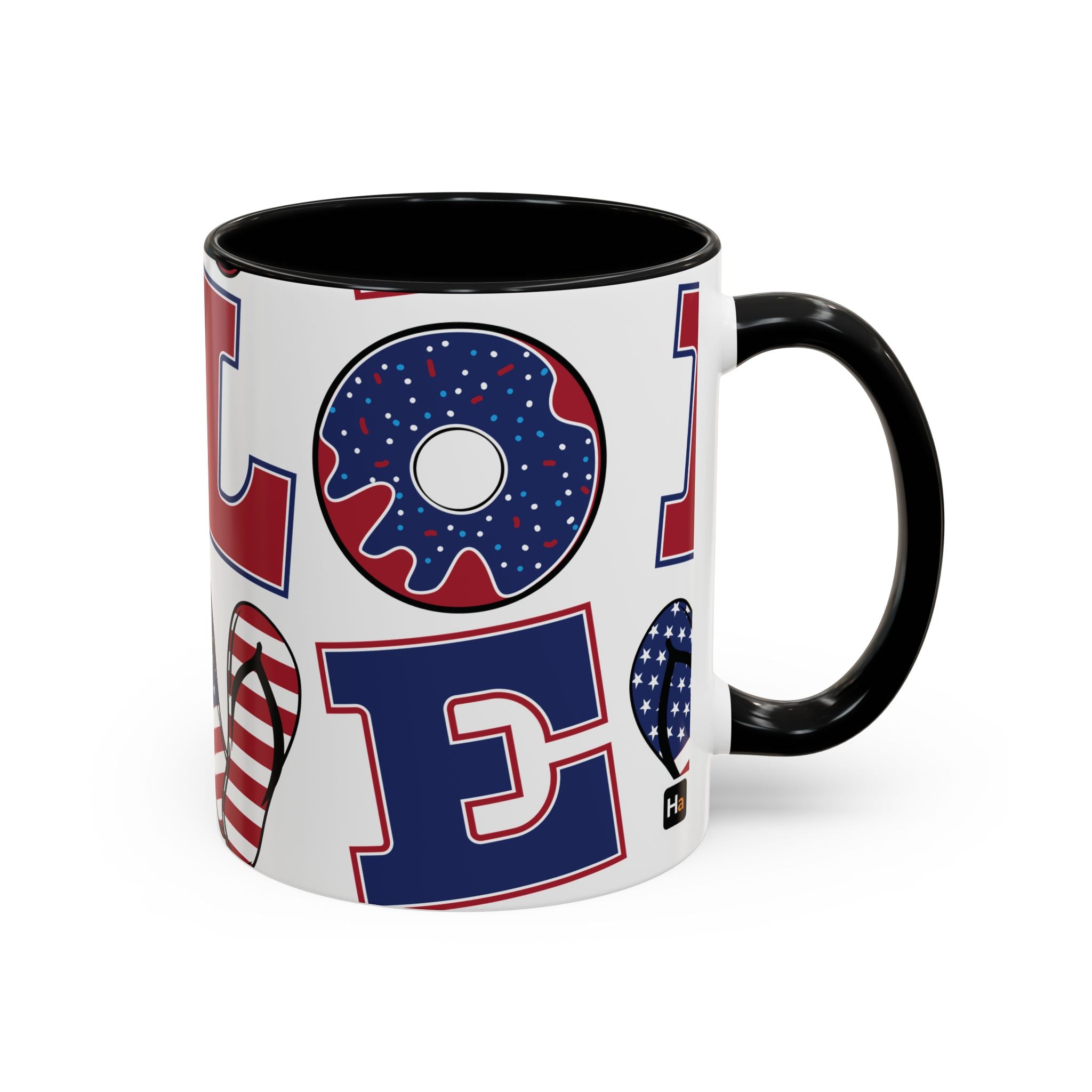 Patriotic Love Coffee Mug — 11/15oz Accent Americana Design