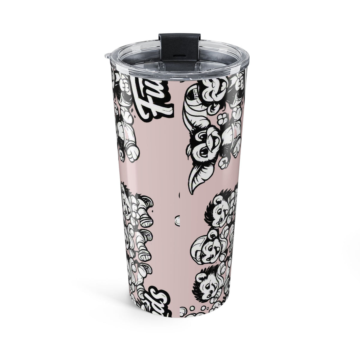 20oz Pink Tumbler — Furever Friends Ferret Cartoon Travel Cup