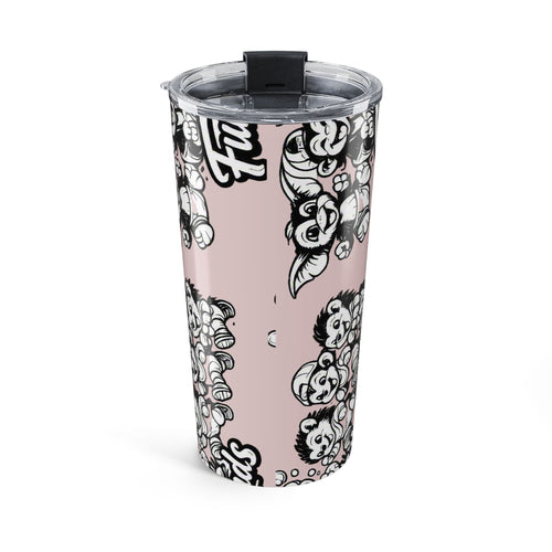 20oz Pink Tumbler — Furever Friends Ferret Cartoon Travel Cup