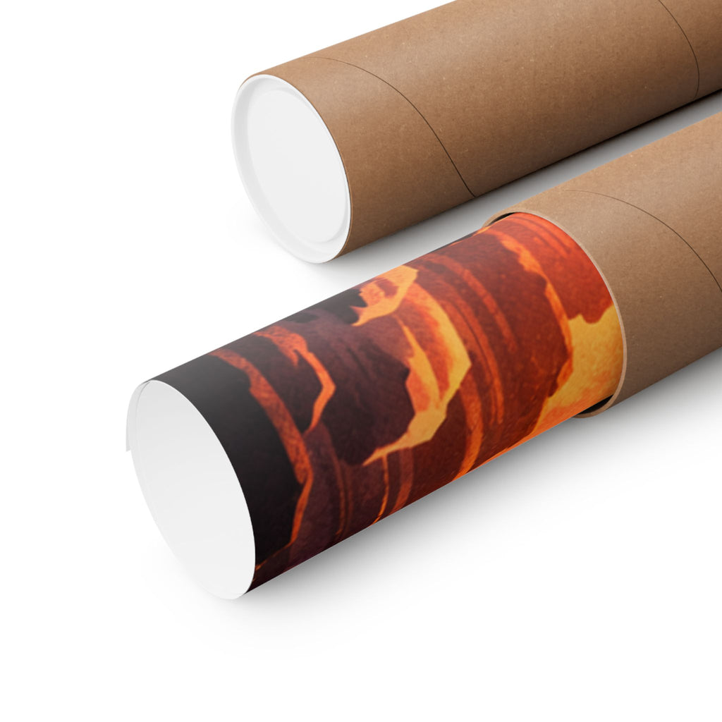 Cyber Sunset Poster — Retro Futuristic Soldier Matte Vertical Print