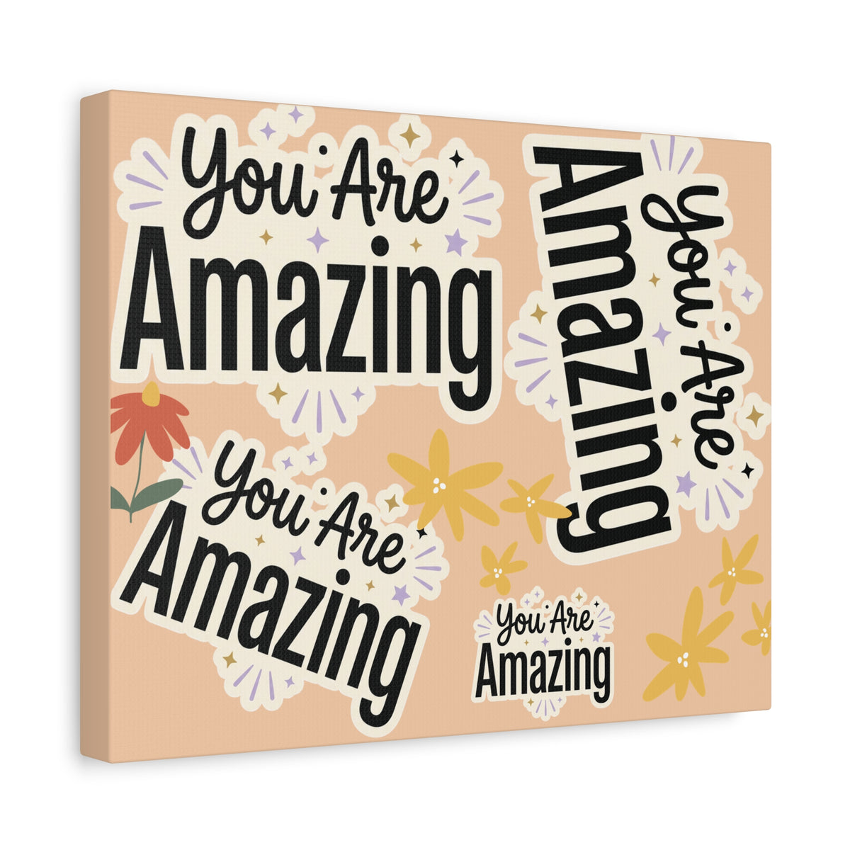 You Are Amazing Canvas Wall Art — Inspirational Stretched Matte Print