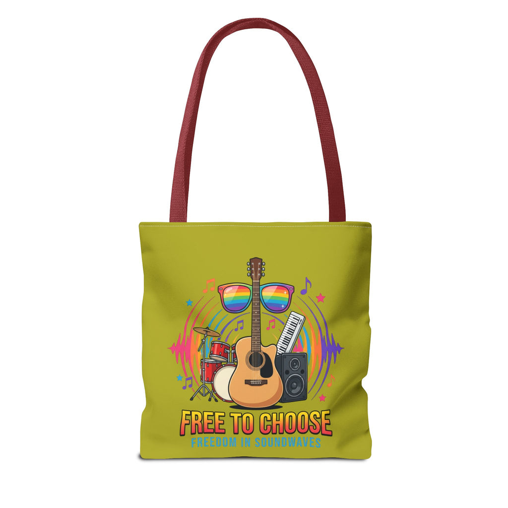 Tote Bag — "Free to Choose" Rainbow Music Pride Tote